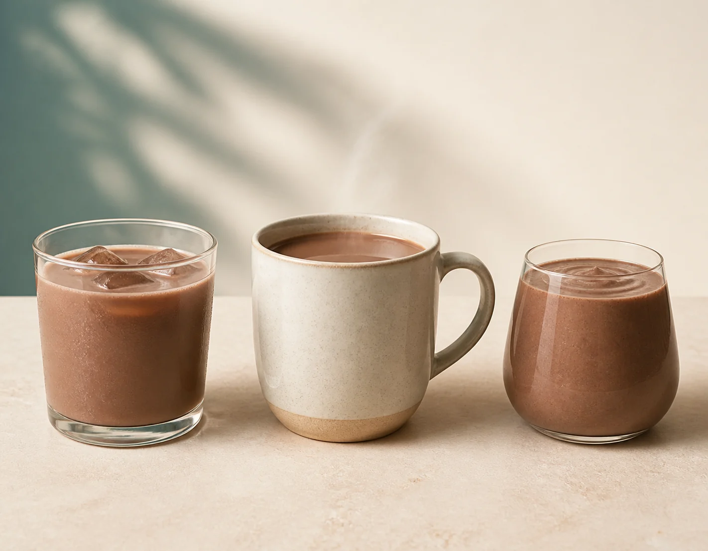 Cold, warm, and blended chocolate preparation ideas